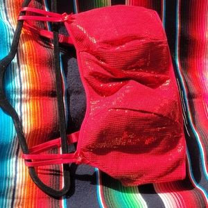 Cacique Ruby Red Sequin Cami Bra 44D